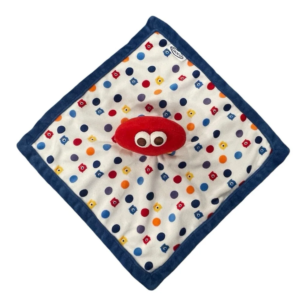 Graco Monsters Lovey Security Blanket Plush Alien Dots Red Blue Primary Colors